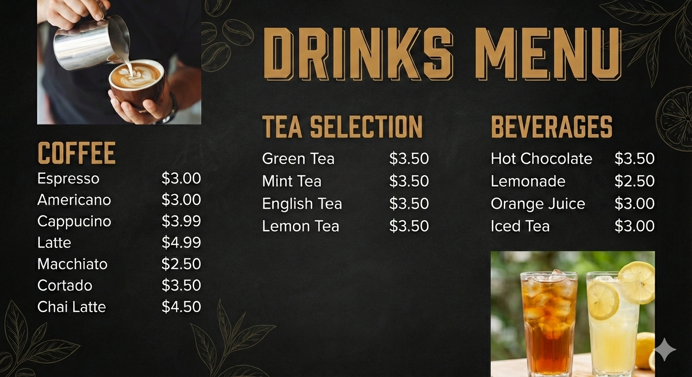 Menu page 1