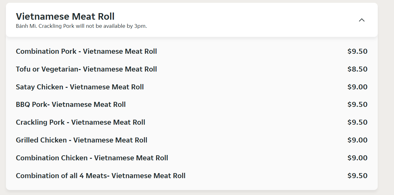 Menu page 2