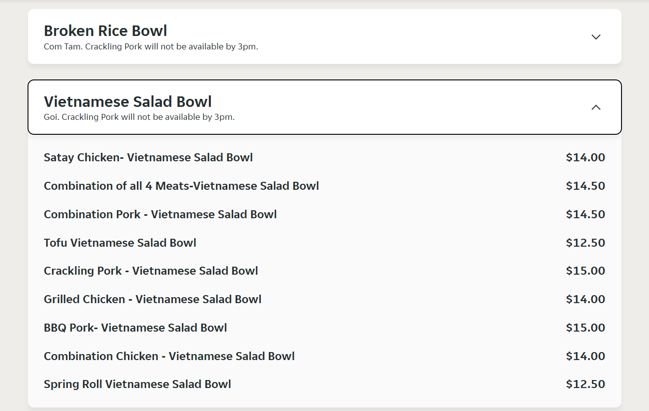 Menu page 3