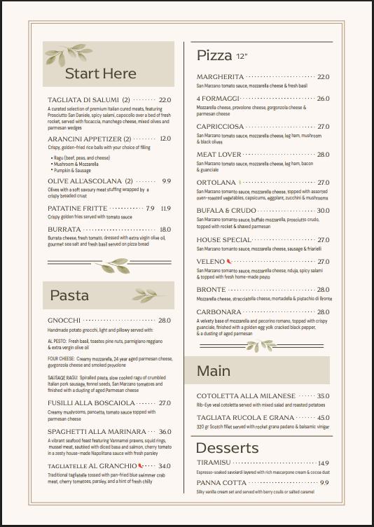 Menu page 2
